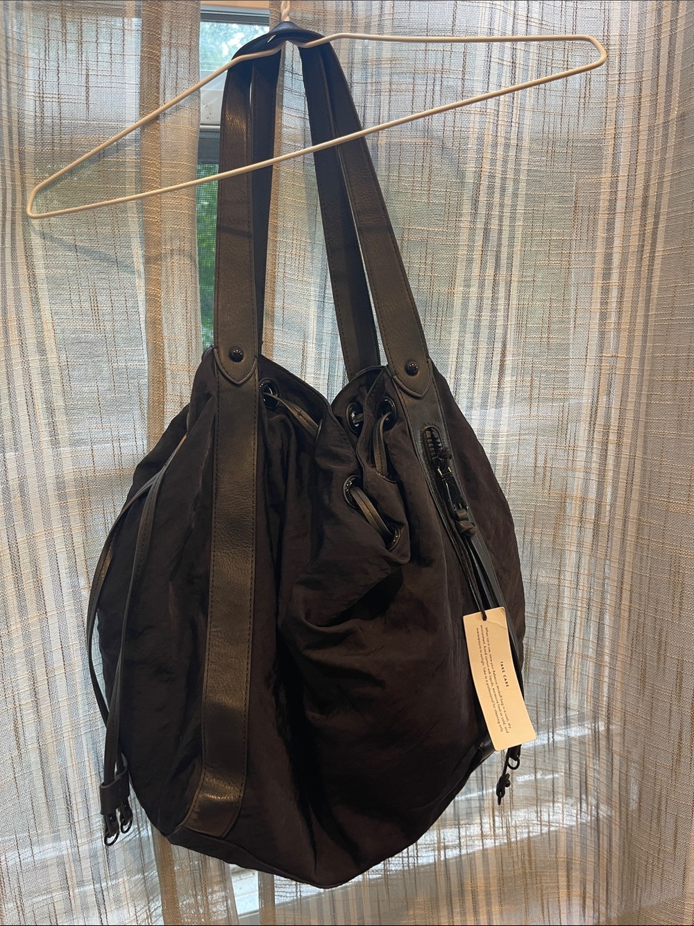 Rebecca Minkoff Black Shoulder Drawstring Hobo Bag